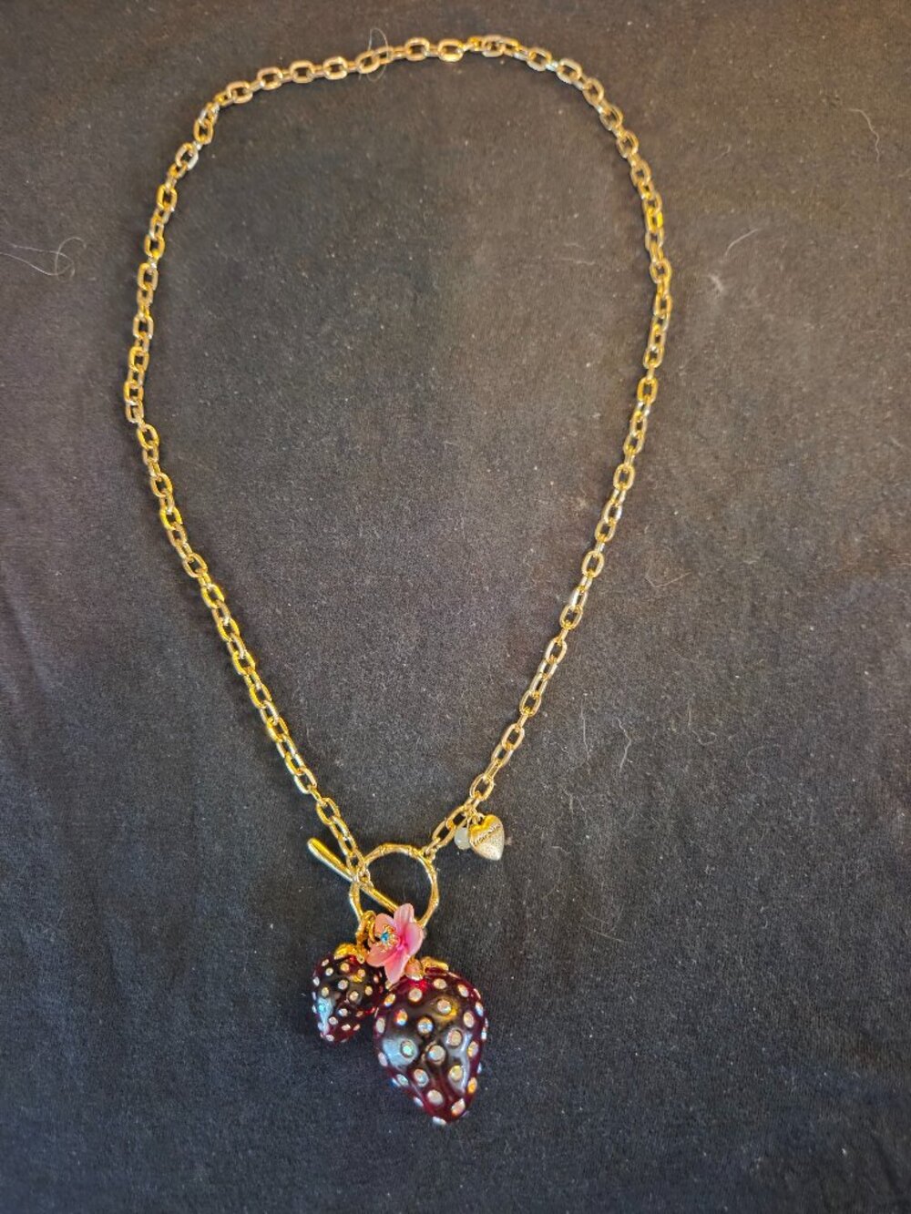 Betsey Johnson Toggle Strawberry Necklace